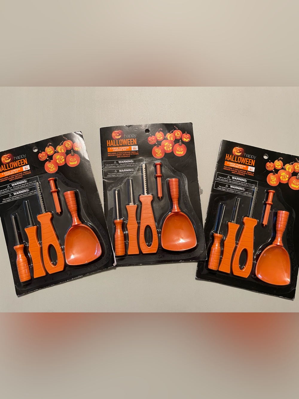 Halloween Pumpkin Carving Tool Set - Orange Bundle  X3 New